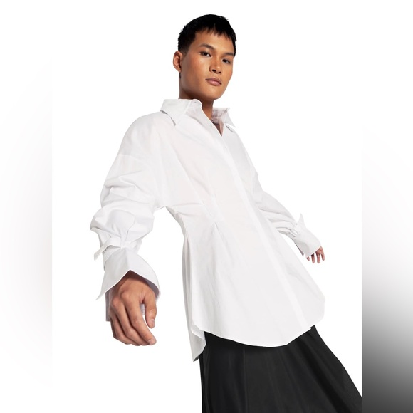 Blackmilk Clothing Gothic Romance Cinched Waist Button Up Shirt - Picture 2 of 10